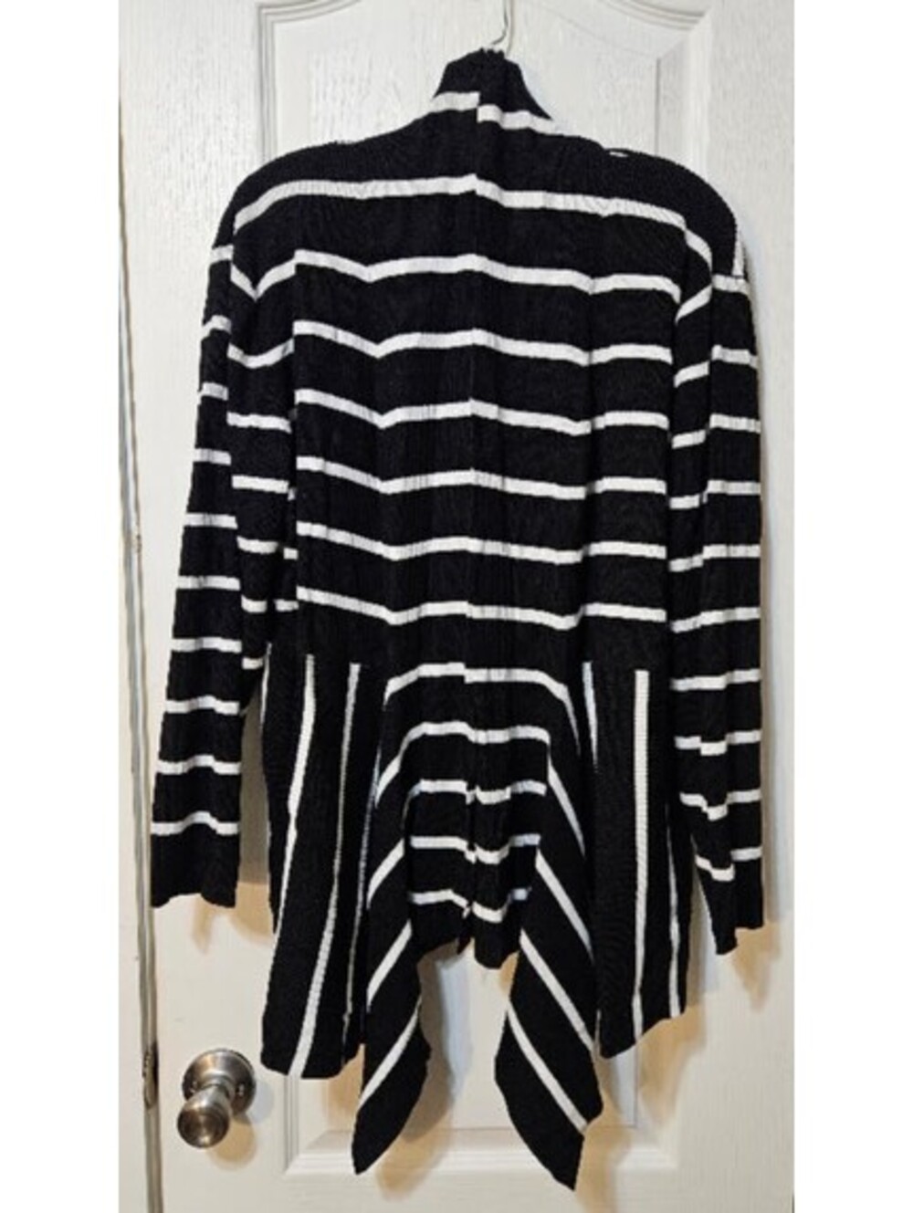 Premise Striped Pullover Sweater 3X Black White Cozy Plus Size Chic